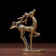 Solid Brass Deer Figurine Statue Home Ornaments Animal Figurines Gift New 1pc picture