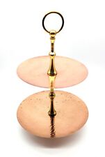 Double Layer Elegant Hammered Copper Brass Ring Tidbits/Dessert Stand Base Pad picture