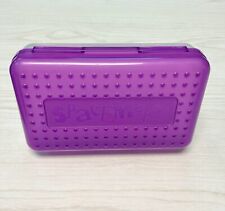Vintage Spacemaker Pencil Box Case Purple Top Clear Frosted Bottom VTG 90s 1990s picture