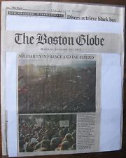 News Clipping: Boston Globe 1/12/ 2015 One Million March In Solidarity In Paris  picture