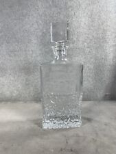 Crystal Whiskey Square Cut Glass Decanter w. Square Faceted Stopper picture