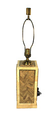 Mid Century Style Beige Faux Marble Wildwood Table Accent lamp picture
