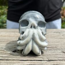 2.7LB 4.6'' Natural Taiji Jade Octopus Skull Statue Healing Crystal Carving picture