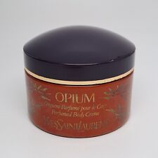 Yves Saint Laurent Opium YSL Perfumed Body Creme EMPTY Glass Jar Cream Pot VTG picture