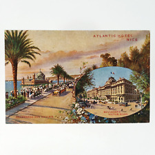 Atlantic Hotel Nice France Postcard c1915 Promenade des Anglais Street C3235 picture