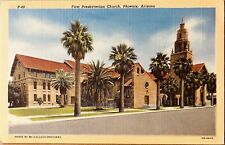 Phoenix Arizona First Presbyterian Church Vintage Linen Postcard c1940 picture
