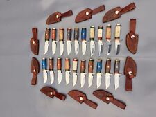 Lot of 50 HANDMADE CARBON STEEL SKINNER HUNTING KNIVES 6inch with leather sheath picture