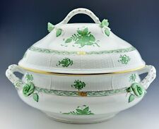 🦋MINT HEREND Extra Large Chinese Bouquet Green TUREEN ($2,230 Retail) picture