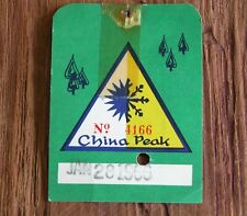 CHINA PEAK CA 1960s Ski Lift Ticket Resort Souvenir Travel Vtg 1966 picture