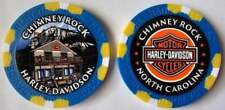CHIMNEY ROCK HARLEY-DAVIDSON (NC) Full Color WIDE Neon Blue/Yellow Poker Chip picture