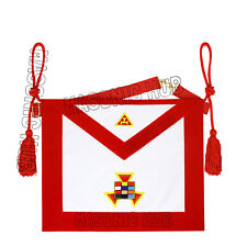 Handcrafted Lambskin Masonic Royal Arch Past High Priest PHP Apron with Cords picture
