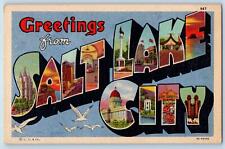 1958 Greetings From Salt Lake City Big Letters Utah UT Correspondence Postcard picture