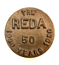 TRW REDA Petroleum Pump 1930-1980 Brass Advertising Paperweight Bartlesville picture