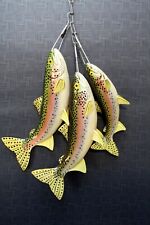 Decorative Fish Trout on Stringer Painted ~ Cabin ~ Decor picture