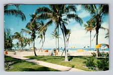 Miami Beach FL-Florida, Public Beach, Sunbathing, Antique Vintage Postcard picture