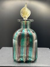 Murano glass Perfume Bottle Italy striped Art Glass w/Sticker picture