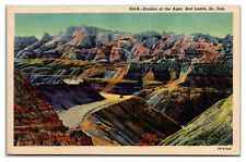 Erosion Of The Ages, Bad Lands, South Dakota Postcard picture