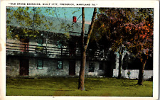 Vintage 1920's Old Stone Barracks Built 1777 Frederick Maryland MD Postcard picture