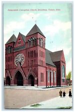 1908 Immaculate Conception Church Broadway Toledo Ohio OH Posted People Postcard picture
