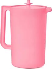 Tupperware Pitcher PINK 1 Gallon Servalier Push Button Seal Classic picture
