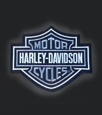 Harley Davidson Classic Silver Logo Sew-on Patch (XL) Jacket / Vest Back Patch picture