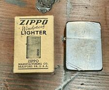 Rare Vintage Zippo Lighter 2032695 Slash Corners 14 Hole With Box Antique picture