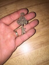Monastery Key Victorian Metal Skeleton Brass Patina Castle Cathedral Buddha Monk picture