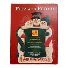 2004 Fitz and Floyd Snowmen Christmas Frame 5” X 7”  NO MUSIC Joy To The World picture