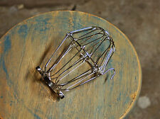 Nickel Wire Bulb Cage, Clamp On Lamp Guard, Vintage Trouble Lights - Industrial  picture