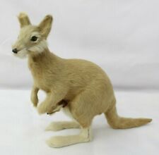 Vintage Wallaby figure with real fur coating animal Kangaroo collector JG picture
