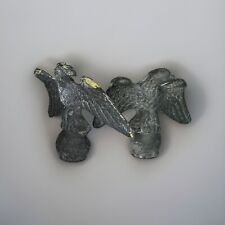 Pair Set Matching Antique Eagle Lamp Topper Ornament Metal Flagpole Vintage Iron picture