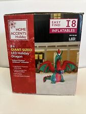 8Ft LED Lighted Christmas Airblown Inflatable Giant Holiday Dragon picture