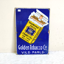 Antique Diamond Indian Gold Flake Cigarette Advertising Enamel Sign Rare EB636 picture