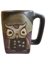 Mara Art Pottery Mexico Stoneware Night Owl Coffee Mug 16oz. signed picture