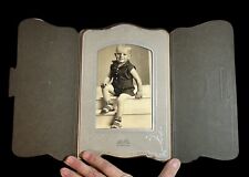 Antique Photo Beautiful Little Boy Mounted Matted | Cabinet Card | B & W picture