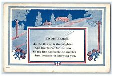 c1920 To My Friend Poem Letters Flowers House Orange Springs Florida FL Postcard picture