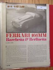 Ferrari#88 Article Ferrari Salon Ferrari 166MM Barchetta & Berlinetta  Feb 1973 picture