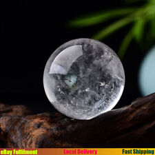 60mm Big Natural Clear Quartz Sphere Crystal Gemstone Ball Decor + Stand Healing picture