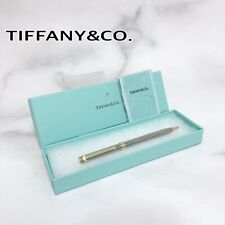Genuine Tiffany & Co. T-clip Ballpoint Pen Gold Silver Used Excellent w/Box picture