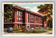 Rochester MN-Minnesota, Front of High School, Antique Vintage Souvenir Postcard picture