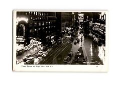 RPPC Vintage New York City Times Square Night View Postcard 1950s picture