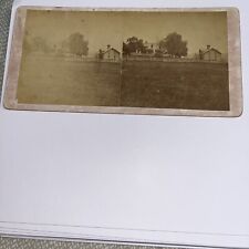 Antique Stereoview Card Photo: Mr Claggett’s Farm - Beacon Hill Block Island RI picture