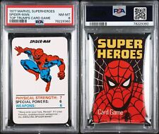 SUPER RARE 1977 MARVEL SUPERHEROES SPIDER-MAN TOP TRUMPS CARD GAME PSA 8 NM-MINT picture