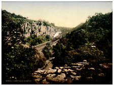 England. Derbyshire. Buxton. Chee Dale. Vintage Photochrome by P.Z, Photochrome picture