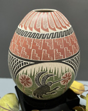 Mata Ortiz Pottery Jumping Bird Eleuterio Pina Olla Sgraffito Mexico Ceramic Art picture