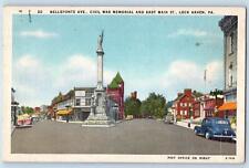 Lock Haven Pennsylvania Postcard Bellefonte Avenue Civil War Memorial & St. 1952 picture