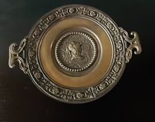 1585 Antique Bronze Roman Décor Plate, 2 handles and in relief: Goddess Minerva picture