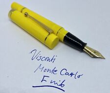 Rare VISCONTI MONTE CARLO Mandarin Yellow Fountain Pen- F Nib- Bakelite- Italy picture