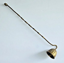 Vintage Brass Candle Snuffer Domed Bell Cup Twisted Spiral Handle 10