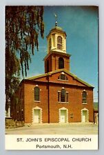 Portsmouth NH-New Hampshire, St John's Episcopal Church, Vintage Postcard picture